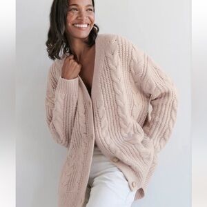 Jenni Kayne NWT Cable Cocoon Cardigan in Blush.  Size XS.